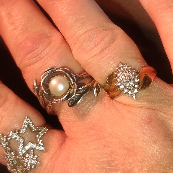 10kt gold Vintage Cluster Ring for Women